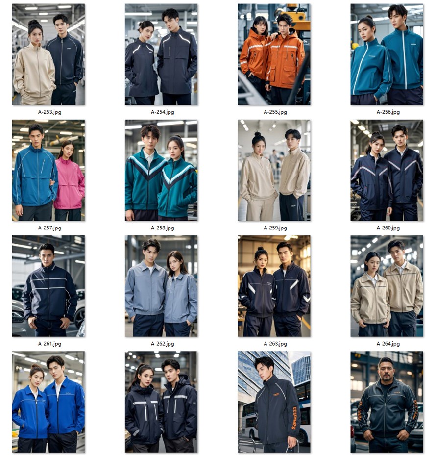 时尚款企业团队工作服定制款，员工制服，商务夹克，T恤衬衫工作服