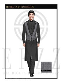 黑色圆型花西餐厅男服务员制服设计图1211