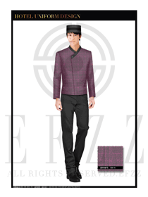 紫色男款酒店行李生制服设计图1165