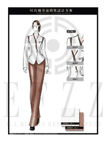 时尚白色女职业套装制服设计图1316