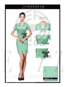 粉绿色OL女职业装制服设计图593