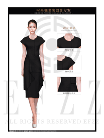 时尚黑色OL女款夏装制服款式图604