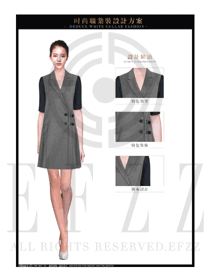 OL时尚灰色女职业装夏装制服设计图623