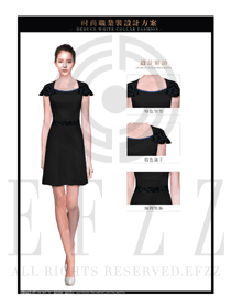 时尚黑色OL女款夏装制服款式图626