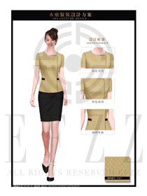 时尚金色女款美容SPA会所服务生服装款式图602