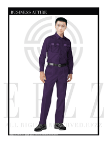 时尚紫色男款长袖工程服制服设计图100