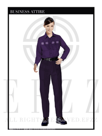 紫色女款长袖工程服制服设计图101