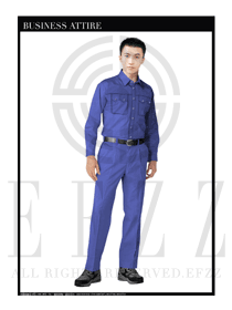 时尚蓝色男款长袖工程服制服设计图102