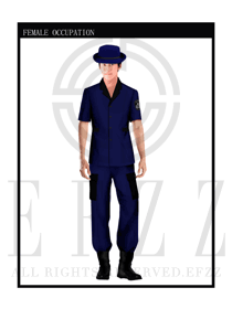 深蓝色男款保安服短袖服装款式图278