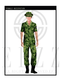 时尚迷彩绿男款保安服短袖制服设计图279