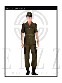 时尚深棕色男款保安服短袖制服设计图289