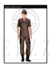 棕色男款保安服短袖服装款式图290