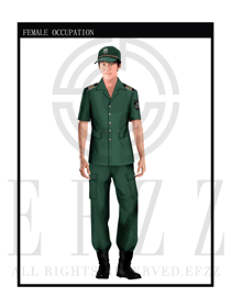时尚墨绿色男款保安服短袖制服设计图297