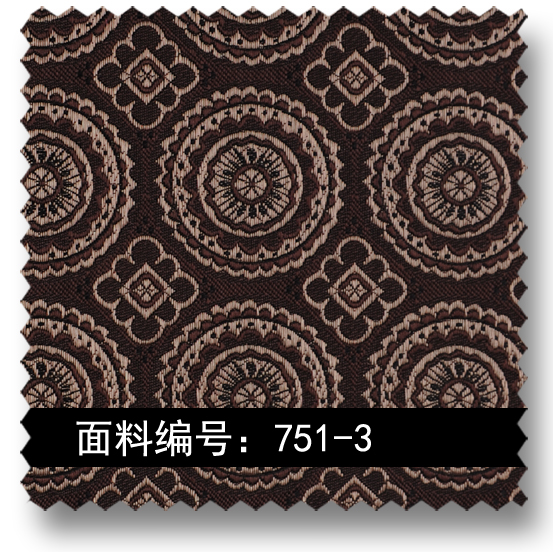 传统圆形图案高密色织提花面料 751-3