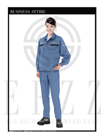 浅蓝色春秋女款工程服服装设计图1022
