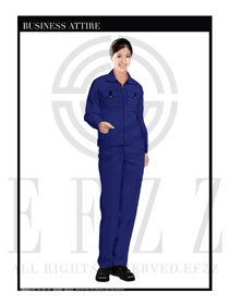 蓝色春秋女款工程服服装设计图1028