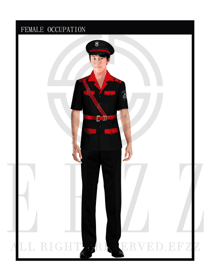 黑色男款保安服短袖服装款式图308