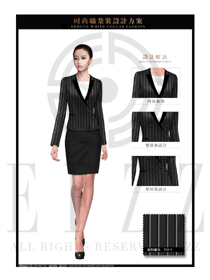 时尚灰色女款职业套装制服设计图1346