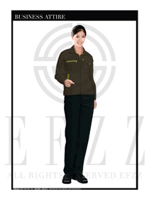 棕色春秋女款工程服服装设计图1032