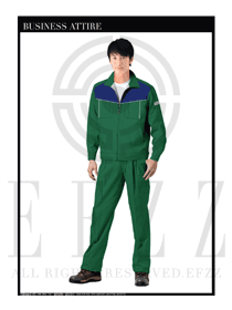 时尚绿色春秋男款长袖工程制服款式图1049