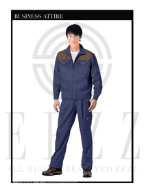 时尚浅蓝色春秋男款长袖工程服款式设计图1051