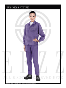 紫色女款4S店工作服款式设计图1100