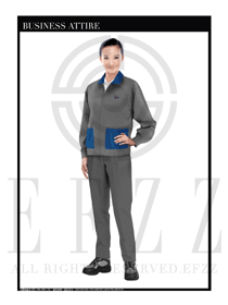 时尚灰色长袖女款工程服制服设计图1108