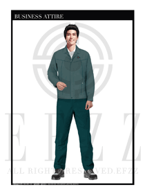 浅绿色长袖男款工程服装款式设计图1134