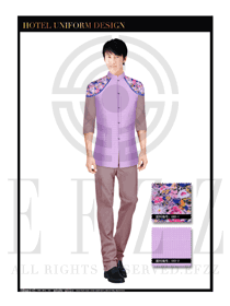 紫色男款中餐服务员服装款式设计图1751