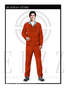 时尚橙色男款4S店工作服制服设计图1138