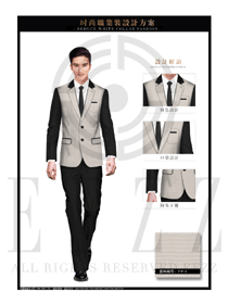 时尚灰色韩版修身款男职业装西服制服款式图436