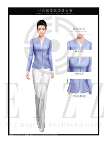 浅紫色女秋冬职业装套装制服设计图1434