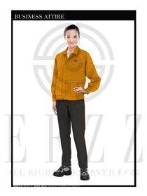 时尚橙色女款春秋工程服制服设计图1168