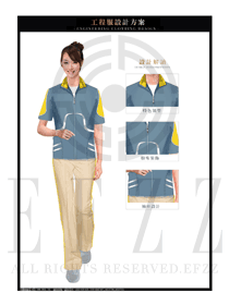 原创新款短袖女款工程服夏装服装款式图207