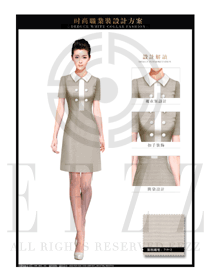 原创设计灰色女职业装夏装服装款式图729