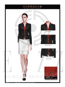 时尚黑色长袖女款酒店经理服装款式图473
