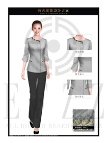 时尚灰色短袖女款客房服务员制服设计图620