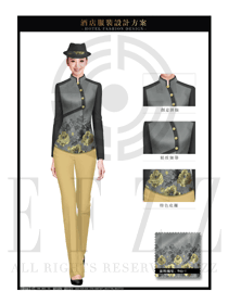 时尚灰色修身款星级酒店门童制服设计图1246