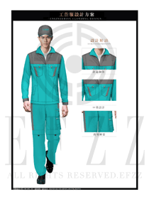 时尚绿色男款春秋工程服制服设计图1217