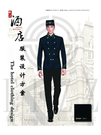 藏青色修身男款星级酒店门童制服款式图1261
