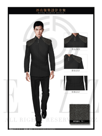 新款黑色男款中餐服务员服装款式图1882