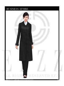 原创设计经典黑色女职业装大衣服装款式图181