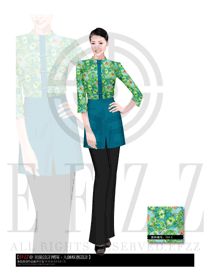 新款青绿色女款酒店中餐服务员制服设计图1650