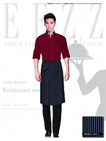 时尚红色围裙款男款酒店民族特色服装款式设计图192