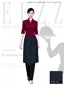 原创制服设计暗红色女款民族特色酒店服装款式图194