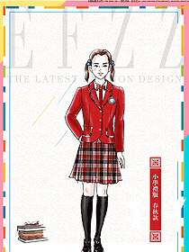 新款红色长袖女款学生服校服款式图057
