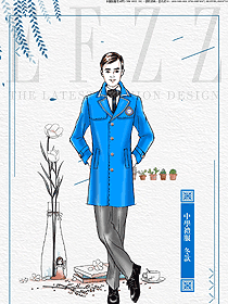 时尚蓝色长袖男款学生服校服款式设计图072