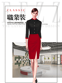 新款黑圆领长袖女职业装长袖衬衫制服设计图318