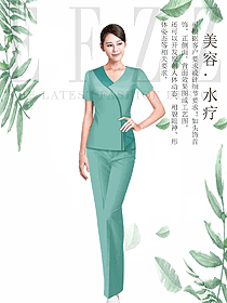 新款短袖女款按摩技师服款式设计图1465