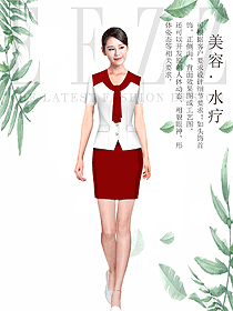 时尚短袖女款按摩技师服款式设计图1470